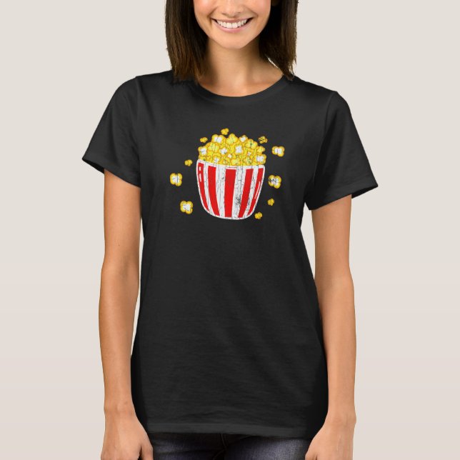 Pocket Popcorn Pop Corn Eater Graphic T-Shirt (Front)