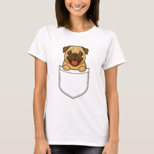 Pocket Pug – Cute Cartoon Dog in Pocket Design 🐾 T-Shirt