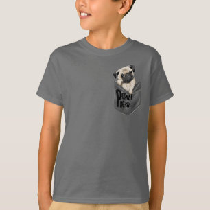 Pocket Pug Kids Grey T-Shirt