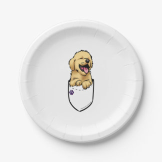 Pocket Puppiez - Golden Retriever Paper Plate
