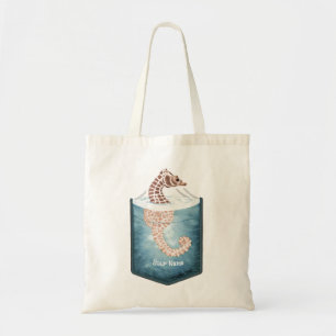 Pocket Seahorse Tote Bag