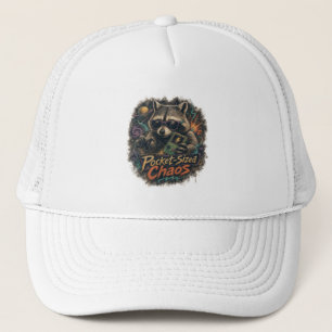 Pocket-Sized Chaos Retro Gaming Raccoon Cosmic Spa Trucker Hat