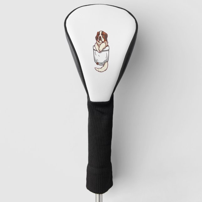 Pocket St Bernard Puppy  Golf Head Cover (Front)