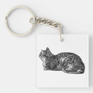 Pocket Tabby, Tucked Paws Keychain