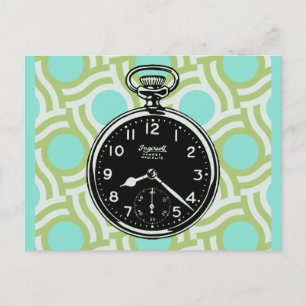 Pocket Watch Pop Art Postcard