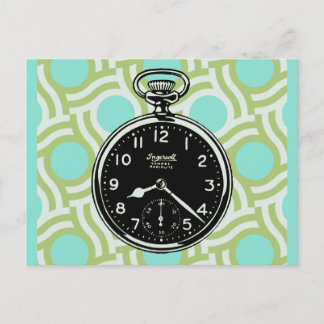 Pocket Watch Pop Art Postcard