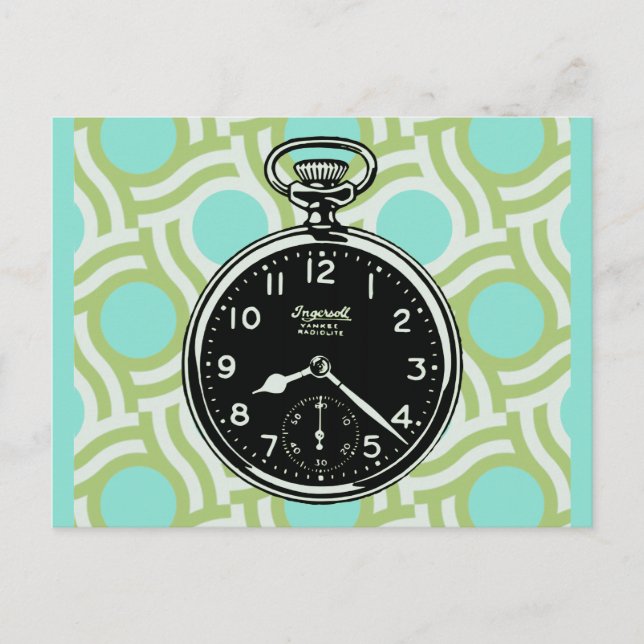 Pocket Watch Pop Art Postcard (Front)