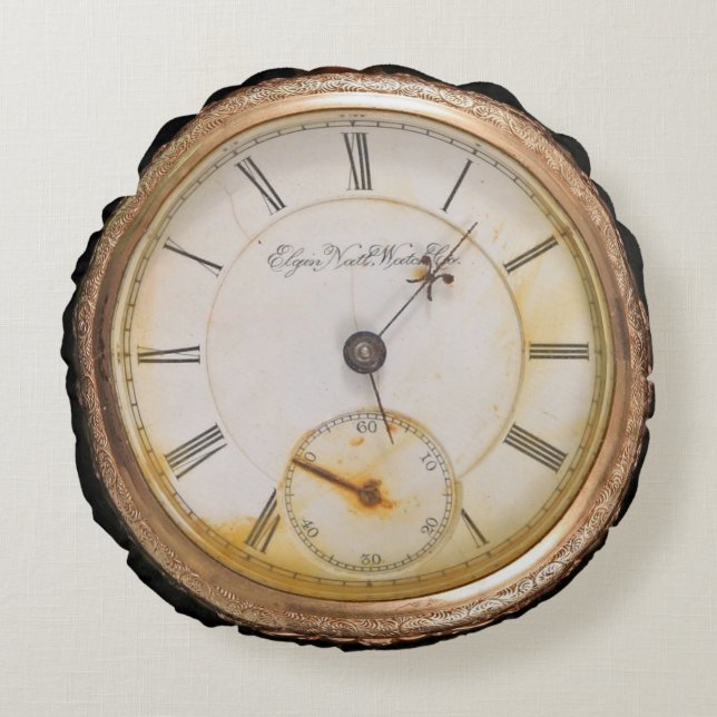 Pocket Watch Round Throw Pillow (Front)