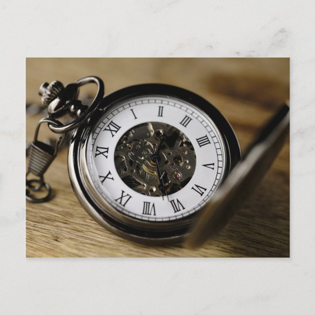 Pocket Watch Time Movement Postcard (Front)