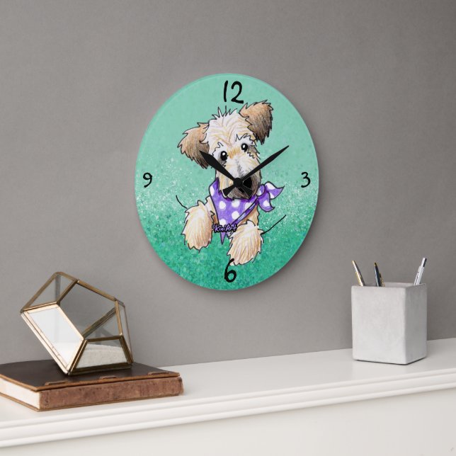 Pocket Wheaten Round Clock (Office)