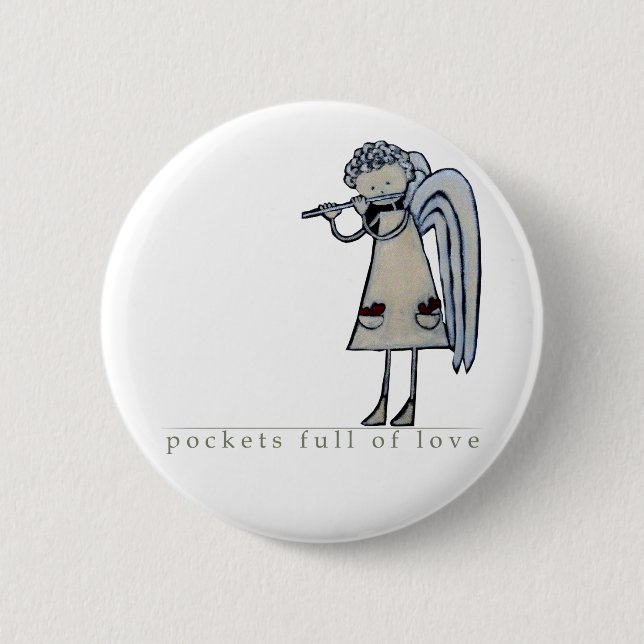Pockets full of LoveButton (BU01) 2 Inch Round Button (Front)