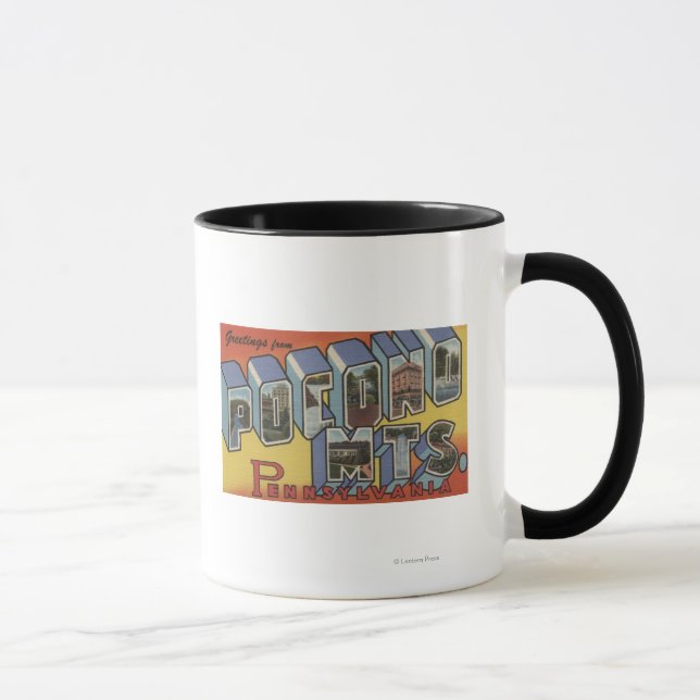 Pocono Mountains - Large Letter Scenes Mug (Right)