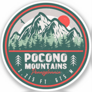 Pocono Mountains PA Retro Sunset Souvenirs