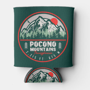 Pocono Mountains PA Retro Sunset Souvenirs Gift Can Cooler