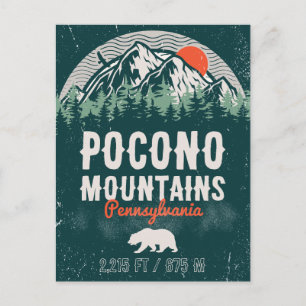 Pocono Mountains PA Retro Sunset Souvenirs Postcard