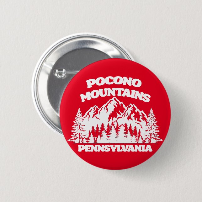 Pocono Mountains Pennsylvania 2 Inch Round Button (Front & Back)
