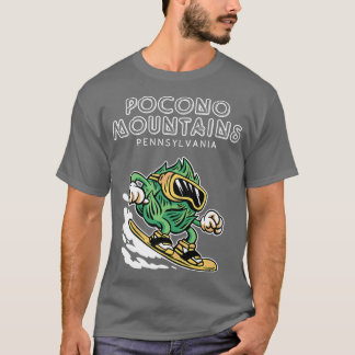 Pocono Mountains Pennsylvania  Funny Snowboarding  T-Shirt