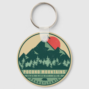 Pocono Mountains Pennsylvania Hiking Sunset Keychain