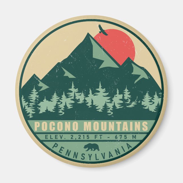 Pocono Mountains Pennsylvania Hiking Sunset Magnet (Front)