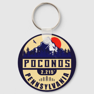 Pocono Mountains Pennsylvania - Retro Souvenirs Keychain