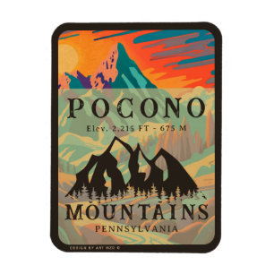 Pocono Mountains Pennsylvania - Retro Souvenirs Magnet