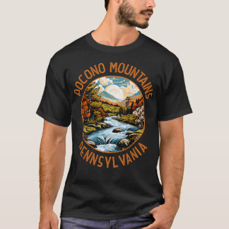 Pocono Mountains Pennsylvania Sunset Retro Distres T-Shirt