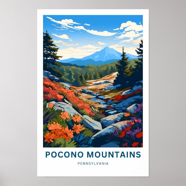 Pocono Mountains Pennsylvania Travel Print (Front)