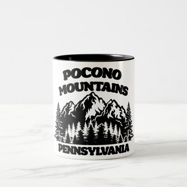 Pocono Mountains Pennsylvania Two-Tone Coffee Mug (Center)