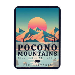 Pocono Mountains Pennsylvania Vintage Souvenirs Magnet