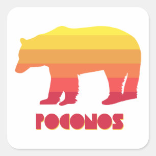 Poconos Bear Square Sticker