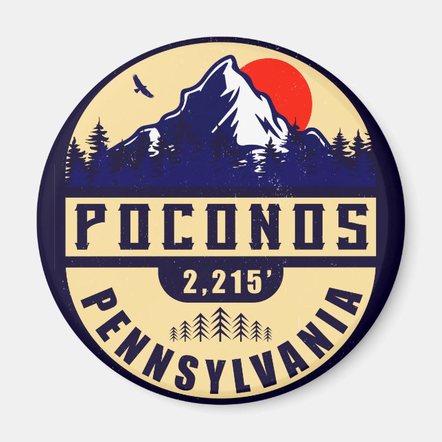 Poconos Mountains Pennsylvania Hiking Sunset Magnet (Front)