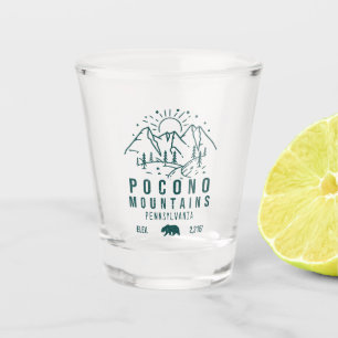 Poconos Mountains Pennsylvania Minimalist Souvenir Shot Glass