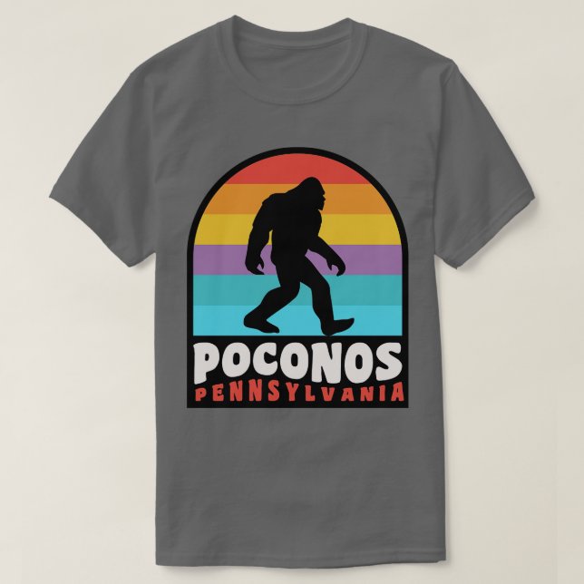 Poconos Pennsylvania Retro Sunset T-Shirt (Design Front)