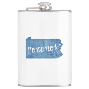 Poconos, Pennsylvania Wood Grain Hip Flask