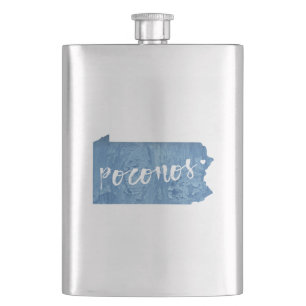 Poconos, Pennsylvania Wood Grain Hip Flask