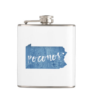 Poconos, Pennsylvania Wood Grain Hip Flask