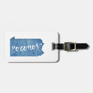 Poconos, Pennsylvania Wood Grain Luggage Tag