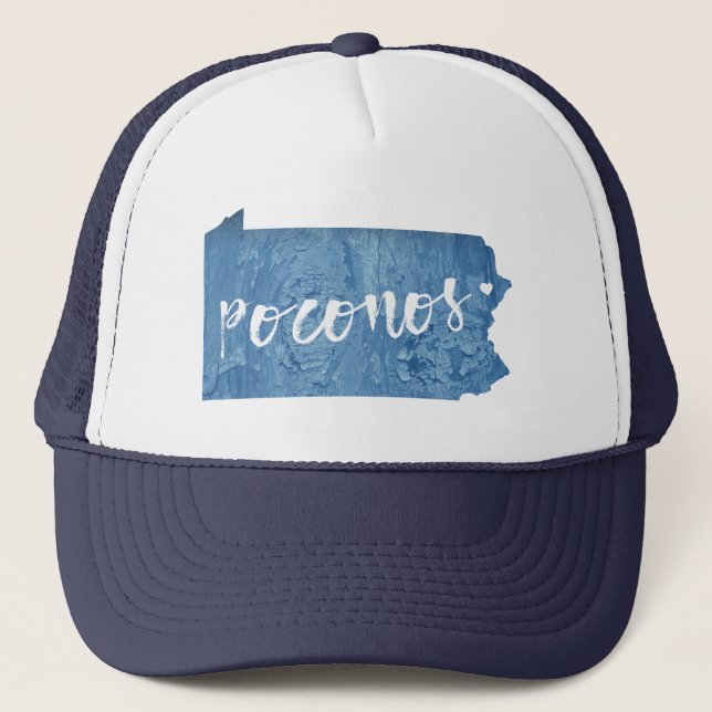 Poconos, Pennsylvania Wood Grain Trucker Hat (Front)