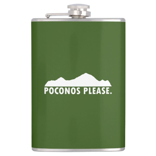 Poconos Please Hip Flask (Front)