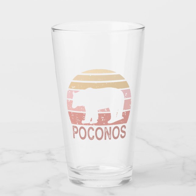 Poconos Retro Bear Glass (Front)