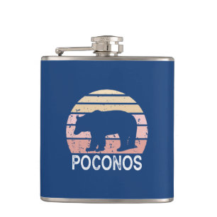 Poconos Retro Bear Hip Flask