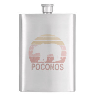 Poconos Retro Bear Hip Flask