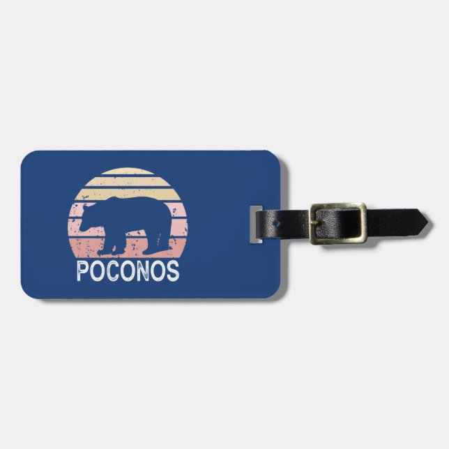 Poconos Retro Bear Luggage Tag (Front Horizontal)