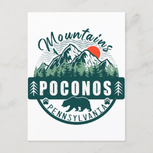 Poconos Retro Pennsylvania Mountains 60s Postcard