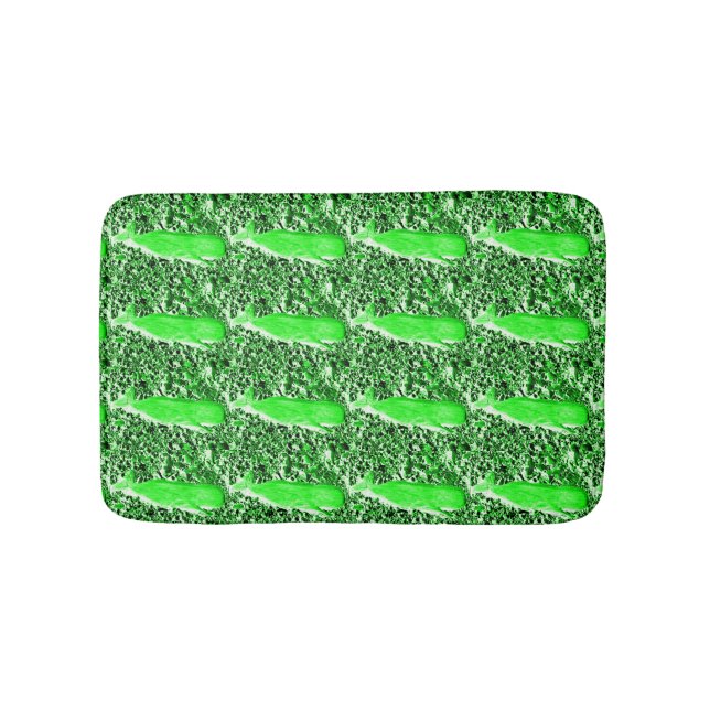 pod of green whales bath mat (Front)