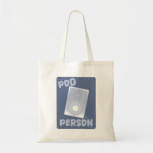 Pod Person Music Device Fun MP3 Slogan Tote Bag
