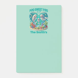 "Pod Sweet Pod" Whale Family Customizable Post-it Notes