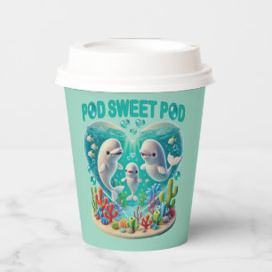 "Pod Sweet Pod" Whale Family Paper Cups