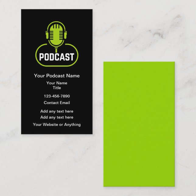 Podcast Marketing Cartes de visite promotionnels (Devant / Derrière)