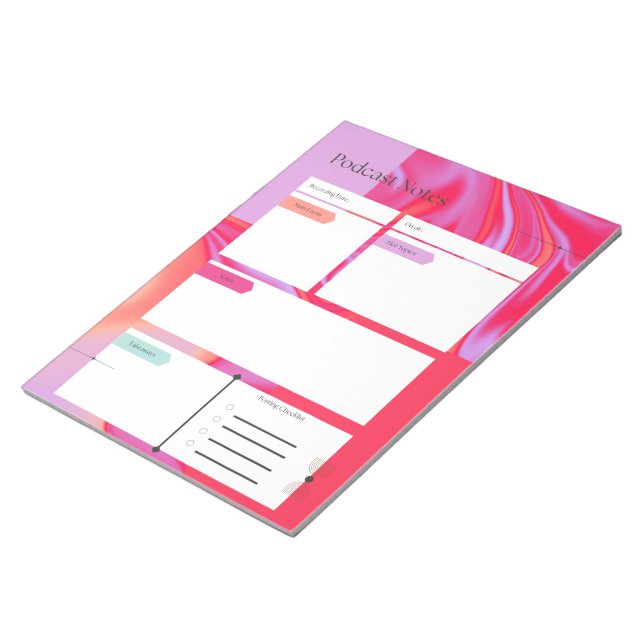 Podcast Organizer Notepad (Angled)